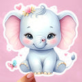 Cute Baby Elephant with Butterflies