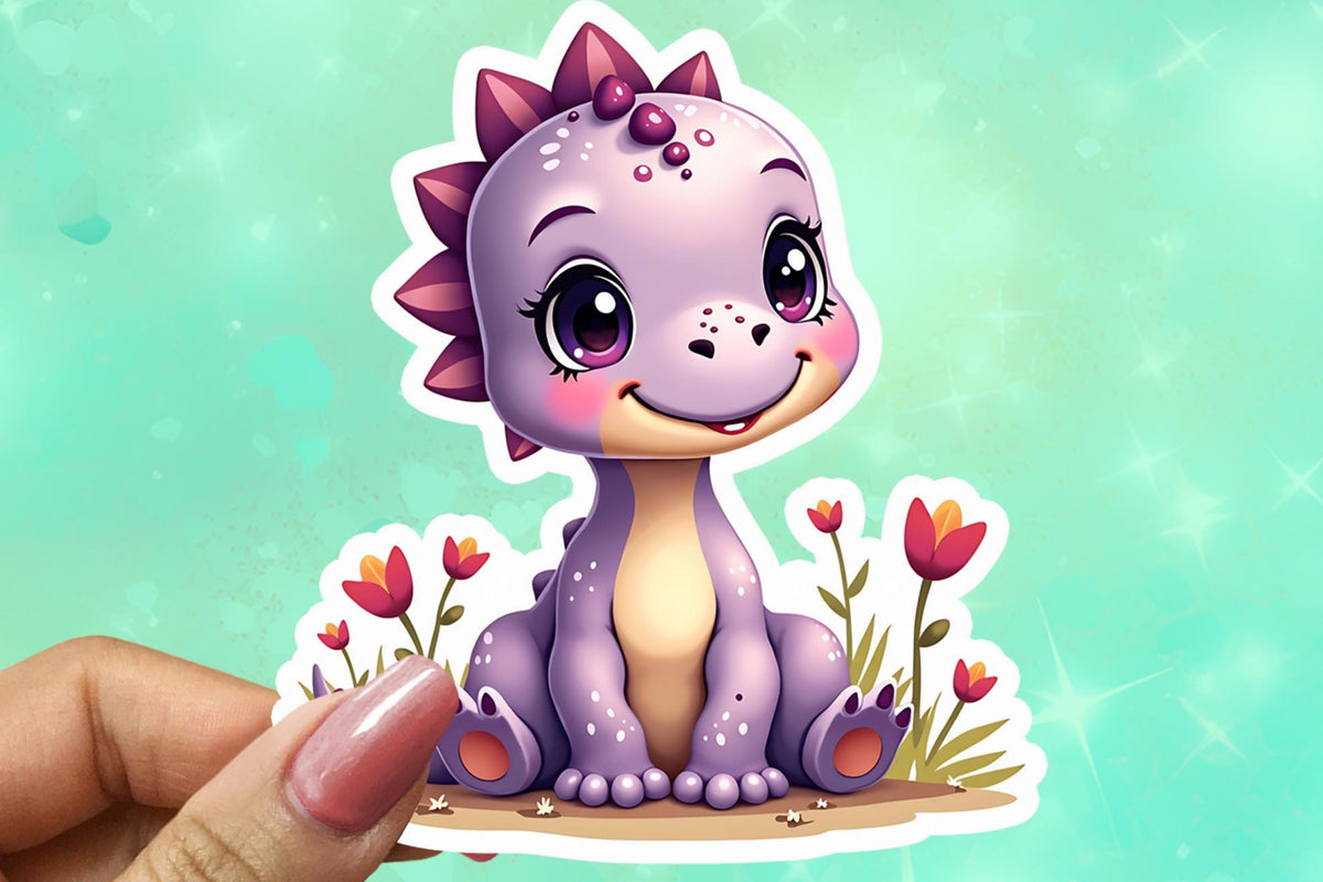 Purple Dino Sticker
